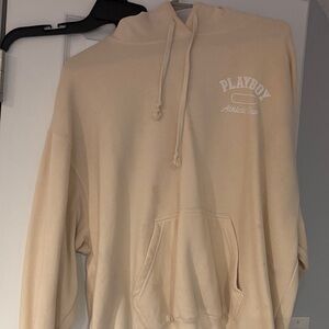 PLAYBOY Men's Beige Hoodie